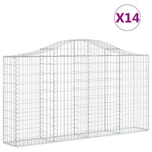 vidaXL Gabioner b&aring;gformade 14 st 200x30x100/120 cm galvaniserat j&auml;rn