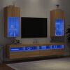 vidaXL Tv-b&auml;nk med LED-belysning 2 st sonoma-ek 40,5x30x90 cm