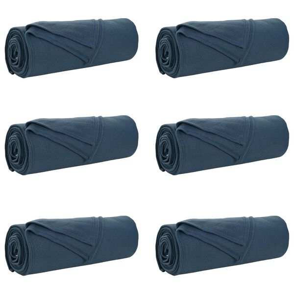 vidaXL Filtar 6 pcs M&ouml;rkbl&aring; 280 x 210 cm Fleece