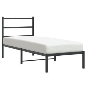 vidaXL S&auml;ngram med huvudgavel metall svart 75x190 cm