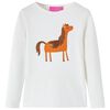 vidaXL T-shirt med l&aring;nga &auml;rmar f&ouml;r barn ecru 128