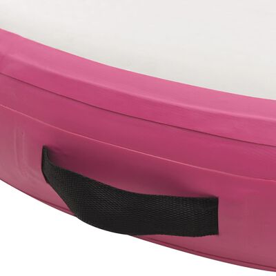 vidaXL Uppblåsbar gymnastikmatta med pump 100x100x20 cm PVC rosa