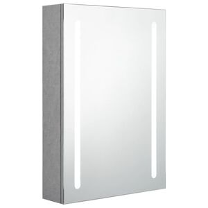 vidaXL Spegelsk&aring;p med LED betonggr&aring; 50x13x70 cm