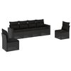 vidaXL Loungegrupp med dynor 6 delar svart konstrotting