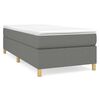 vidaXL Boxspring-s&auml;ngram m&ouml;rkgr&aring; 90x200 cm tyg