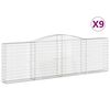 vidaXL Gabioner b&aring;gformade 9 st 400x30x120/140 cm galvaniserat j&auml;rn