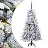 vidaXL Plast Hingad Julgran med 150 LED-lampor Vit 150 cm PE och PVC