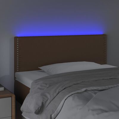 vidaXL Sänggavel LED brun 80x5x78/88 cm konstläder