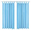 vidaXL Gardiner i microsatin 2 st med &ouml;glor 140x225 cm turkos