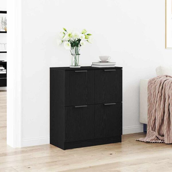 vidaXL Sideboard Svart Ek 60 x 30 x 70 cm Konstruerat tr&auml;