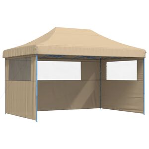 vidaXL Pop-Up hopf&auml;llbart partyt&auml;lt med 3 sidov&auml;ggar beige