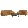 vidaXL Soffgrupp med dynor 3 delar brun sammet