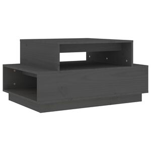vidaXL Soffbord gr&aring; 80x55x40,5 cm massivt furu
