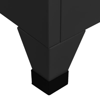 vidaXL Förvaringsskåp svart 90x45x180 cm stål