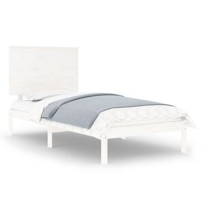vidaXL S&auml;ngram vit massivt tr&auml; 90x190 cm