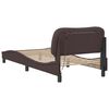 vidaXL Bed Frame with LED without Mattress "Hvar" Dark Brown 90x190 cm Fabric