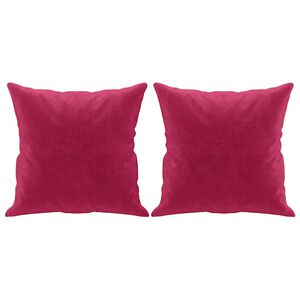vidaXL Prydnadskuddar 2 st vinr&ouml;d 40x40 cm sammet