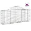 vidaXL Gabioner b&aring;gformade 6 st 200x30x80/100 cm galvaniserat j&auml;rn