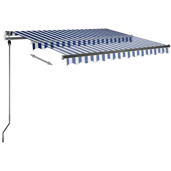 vidaXL Frist&aring;ende markis manuellt inf&auml;llbar 350x250 cm gul/vit