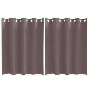 vidaXL M&ouml;rkl&auml;ggningsgardiner med Ringar 2 st M&ouml;rkbrun 140 x 140 cm