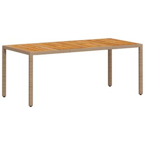 vidaXL Tr&auml;dg&aring;rdsbord beige 190x90x75 cm konstrotting akaciatr&auml;