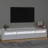 vidaXL Tv-bänk med LED-belysning vit 210x35x40 cm