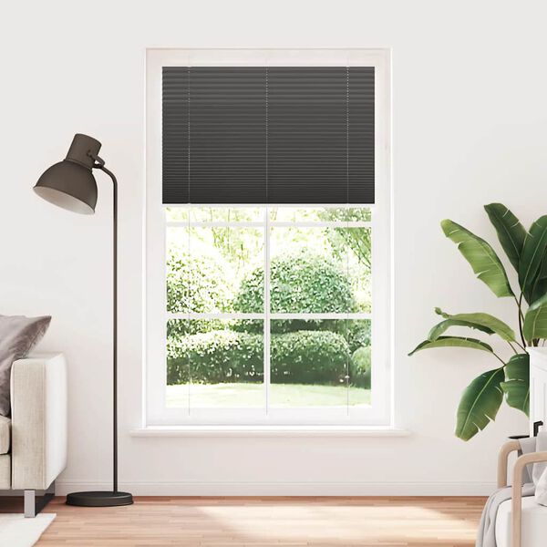 vidaXL Plisserad persienn svart 115x200 cm tyg bredd 114,4cm polyester