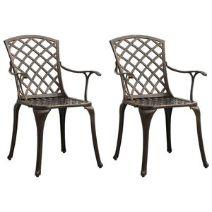 vidaXL Caf&eacute;stolar 2 st gjuten aluminium brons