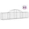 vidaXL Gabion b&aring;gformad 3 st 200x30x40/60 cm galvaniserat j&auml;rn