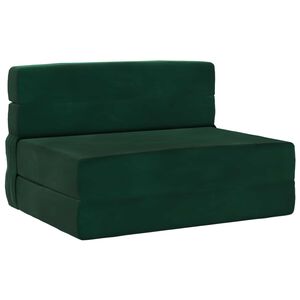 vidaXL F&auml;llbar Soffbed M&ouml;rkgr&ouml;n 70 x 80 x 60 cm Tyg