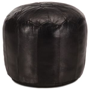 vidaXL Sittpuff svart 40x35 cm &auml;kta getskinn