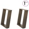 vidaXL Soffbordsben U-formade 2 st naturst&aring;l 38x(42-43) cm st&aring;l