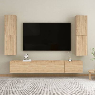 vidaXL TV-skåp sonoma-ek 30,5x30x110 cm konstruerat trä