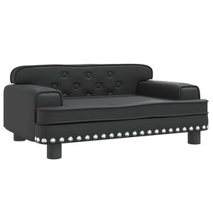 vidaXL Barnsoffa svart 70x45x30 cm konstl&auml;der