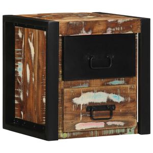 vidaXL S&auml;ngbord flerf&auml;rgat 40x35x40 cm massivt tr&auml; &aring;tervunnet
