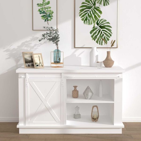 vidaXL Mini skjutdörrsbeslag för skåp kolstål vit 152 cm