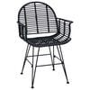 vidaXL Matstol 2 pcs Svart 57 x 54,5 x 85 cm Rattan och Järn