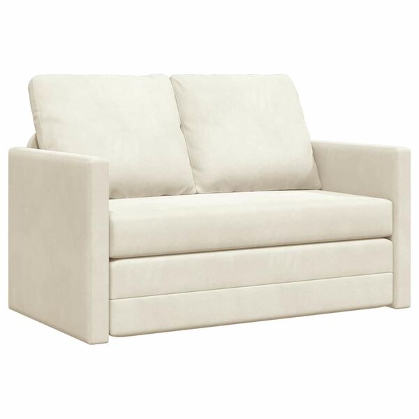 vidaXL Soffs&auml;ng 122cm Kr&auml;m Sammet