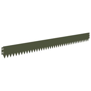 vidaXL Kant f&ouml;r gr&auml;smatta 50 pcs 103 x 10 cm St&aring;l Olivgr&ouml;n
