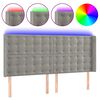 vidaXL S&auml;nggavel LED ljusgr&aring; 163x16x118/128 cm sammet
