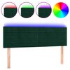 vidaXL S&auml;nggavel LED m&ouml;rkgr&ouml;n 144x5x78/88 cm sammet