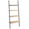 vidaXL Hylla 4 hyllplan ljusbrun och svart 64x34x150,5 cm
