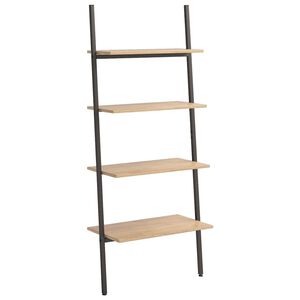 vidaXL Hylla 4 hyllplan ljusbrun och svart 64x34x150,5 cm
