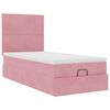 vidaXL Ottoman sängram med madrasser rosa 100x200 cm sammet