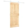 vidaXL Skjutd&ouml;rr Naturlig och vit 85 x 210 cm Massiv furutr&auml;d&ouml;rr