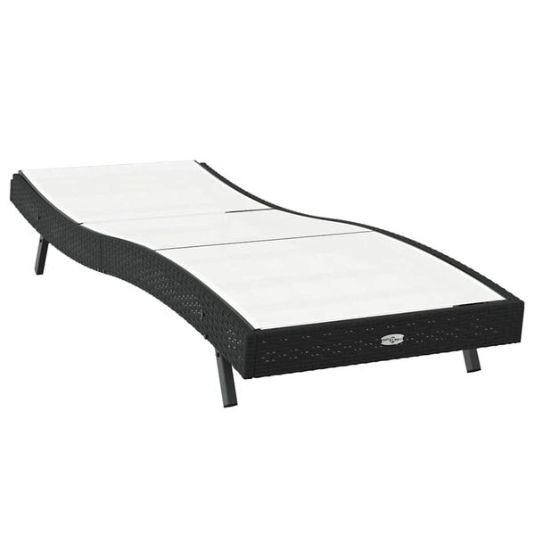 vidaXL Solstol Svart och Vitt 70 x 197 x 82 cm Poly Rattan och Metall