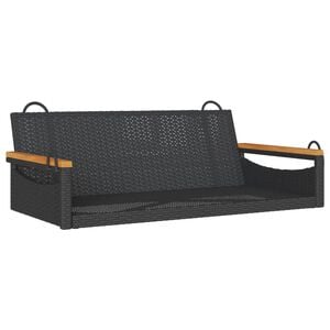 vidaXL Gungb&auml;nk svart 109x62x40 cm konstrotting