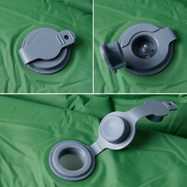 vidaXL Självuppblåsande campingmadrass med kudde 1 person grön