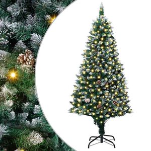 vidaXL Konstgjord julgran Gr&ouml;n 180 cm PVC och St&aring;l och Plast