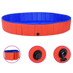 vidaXL Hopf&auml;llbar hundpool r&ouml;d 200x30 cm PVC